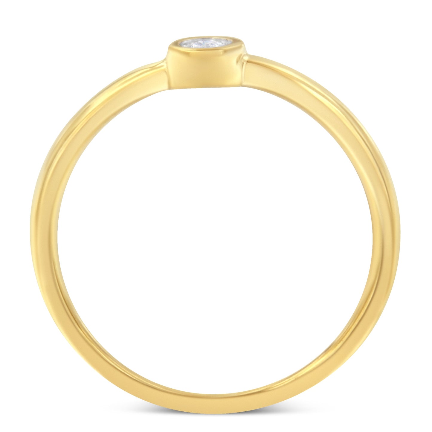 14K Yellow Gold Plated .925 Sterling Silver Miracle Set Diamond Ring (1/20 Cttw, J-K Color, I1-I2 Clarity) - Size 6