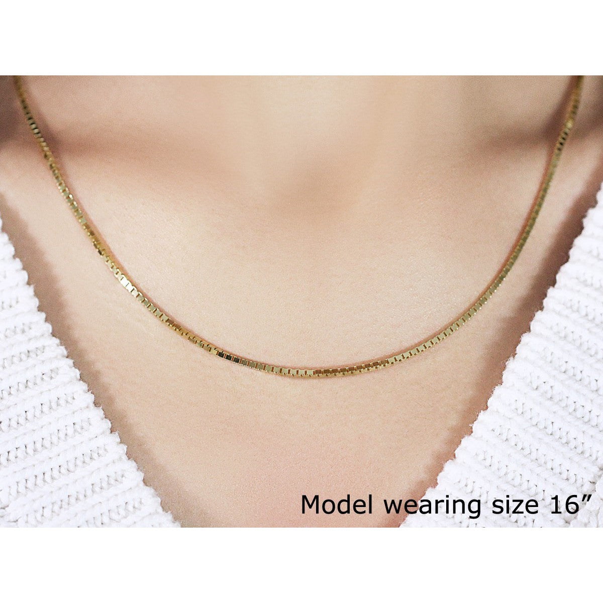 1.6mm 14K Yellow Gold Classic Box Chain