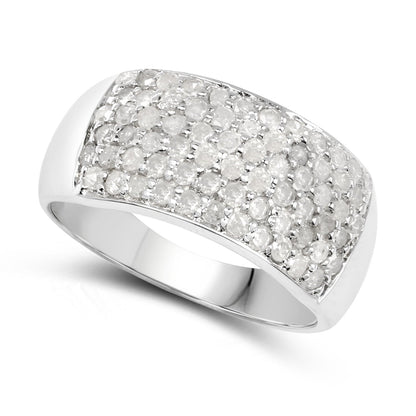 1.21 Carat Genuine White Diamond .925 Sterling Silver Ring