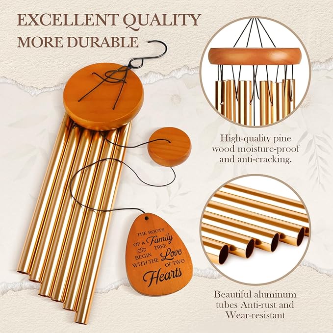 50th Wedding Anniversary Wind Chime, Happy 50th Anniversary Romantic Gifts for Couple, Parents, Wife, Husband, Friends, Golden Anniversarys Keepsake Gifts Ideas