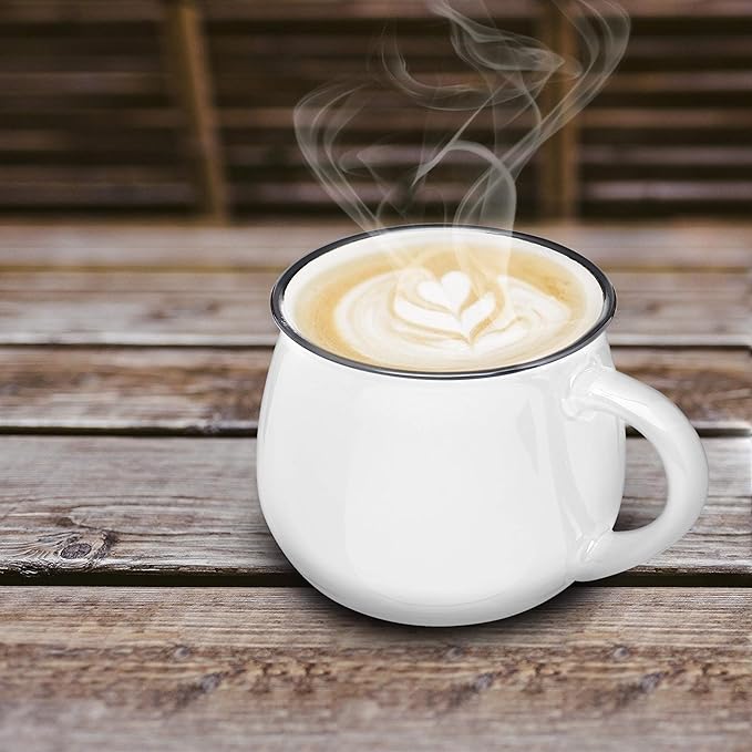 Custom Glazed Campfire Coffee Mugs 12 oz. Set of 10, Personalized Bulk Pack - Perfect for Coffee, Tea, Espresso, Hot Cocoa, Other Beverages - White