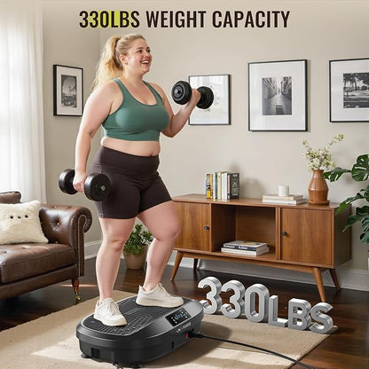 FLYBIRD Vibration Plate Exercise Machine, 120 Adjustable Speed High Intensity Vibration for Muscle Toning Weight Loss Lymphatic Drainage, Full Body Workout Vibration Plate Ideal for Fitness & Recovery