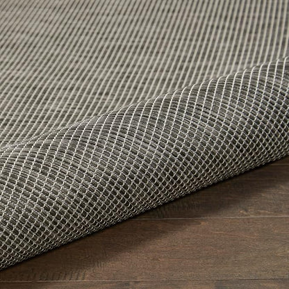 Nourison Positano Indoor-Outdoor Charcoal 9' x 12' Area Rug, Easy Cleaning, Non Shedding, Bed Room, Living Room, Dining Room, Backyard, Deck, Patio (9x12)