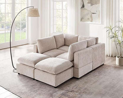 Modular Sectional Sofa, Convertible Sofa Couch Modular Sofa with Ottoman, Sectional Sofas for Living Room Small Apartments