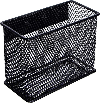 dedoot Minimalist Black Magnetic Pen Holder, 4.7x2.3x3.7inch Strong Mesh Magnetic Holder for Whiteboard Marker, Refrigerator, Locker