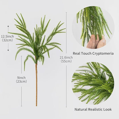 MISSPIN 30 Pcs 21.5 Inches Christmas Norfolk Pine Branches, Norfolk Pine Artificial Christmas Branches DIY Crafts Faux Pine Branches for Xmas Indoor Outdoor Home Decor