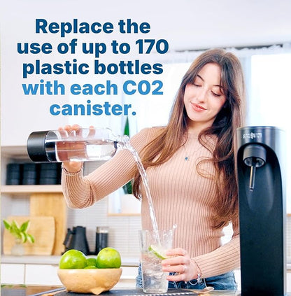 Soda Sense Easy Connect 60L CO2 Exchange Canister – 3 Pack, Replacement for Quick Connect Cylinder – Compatible with SodaStream PINK Snap-On Machines ONLY, Including ART, TERRA, ENSO & DUO