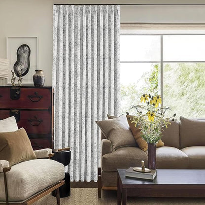Pinch Pleated Vintage Floral Curtains - Room Darkening Drapes for Bedroom Living Room.2 Panels,40 Inches Wide 92 Inches Long