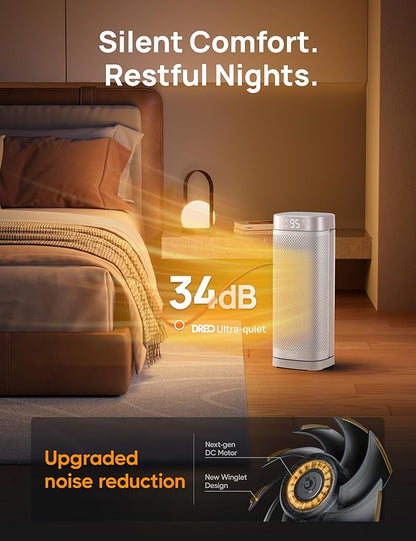 Dreo Space Heaters for Indoor Use, 1500W Fast Heating Portable Heaters with Remote, Large PTC Ceramic Electric for Bedroom, 12H Timer, 70° Oscillation, Overheat Protection, Safety Heat for Home Office