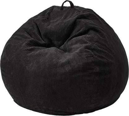 Hobestluk 3.5FT Bean Bag Chair Adult Bean Bag Chair Large Bean Bag Chair with Filler Included Teardrop Bean Bag with Removable Cover for Bedroom Living Room - (Large, Black)