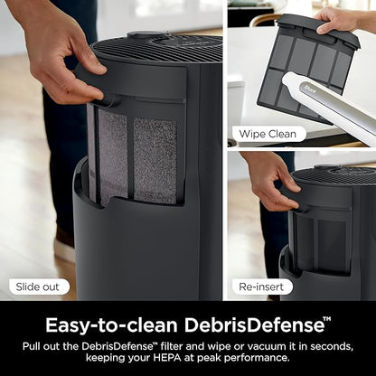 Shark Air Purifiers for Home Large Room with NeverChange Air Filter, 5 Year HEPA Filter, Covers 650 Sq. ft, Odor Neutralizer and Clean Sense Technology, Removes 99.98% of Dust & Allergens, HP152