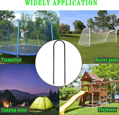 DTANX 12 Pack 12 Inch Rebar Stakes Heavy Duty Trampoline Anchors, Garden Stakes Tent Stakes Steel Ground Anchors, Black