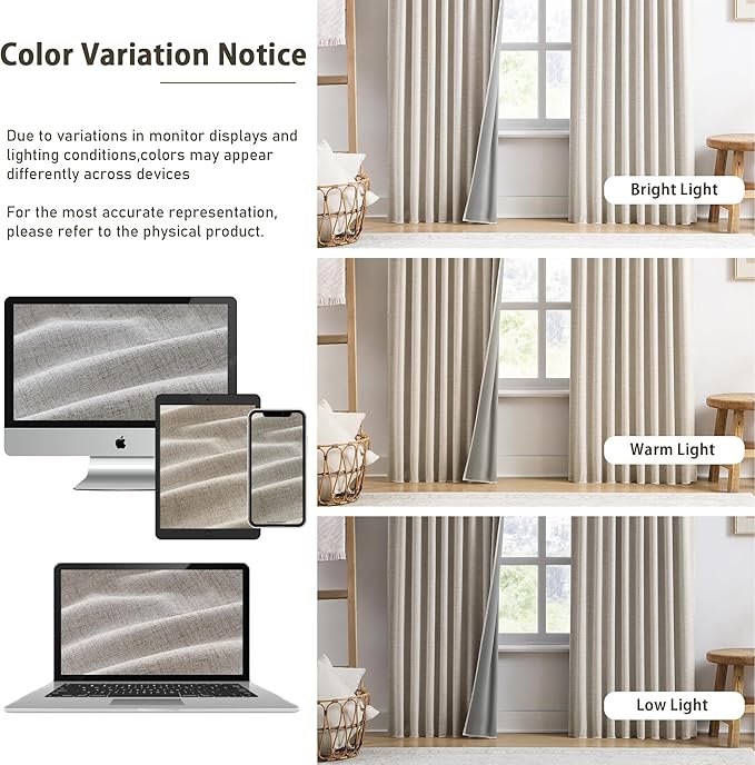 RAIN CITY 94 Inch Long Sun Blocking Curtains with Hooks Linen Blend,Custom Made Blackout Drapes for 90-96 Inch Tall Window,Pinch Pleat for Traverse Rods Floor to Ceiling Track 50 Wide 2 Pack