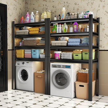 Laundry Shelf,5 Tier Over Washer and Dryer Storage Shelves,Adjustable Easy to Install,Space Saver Laundry Shelf Organizer,Utility Shelves for Balcony (with fence-78 H*18" D*47.24" W)