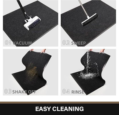 Large Front Door Mat, 60" x 36" Durable Front Doormat, Heavy Duty Large Welcome Door Matt for Home Entrance, No Slip Rubber Low Profile Door Mats for High Traffic Area