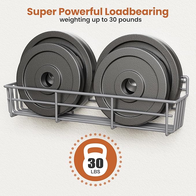 5 Pack Spice Rack Seasoning Organizer Wall Mount, Screw or Adhesive Hanging Shelf Basket Spice Organizer Shelf for Kitchen, Gray
