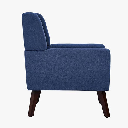 UIXE Accent Chairs Set of 2, Fabric Upholstered Armchair for Living Room, Comfy Arm Chair Single Sofa Bedroom Side Reading Seat - Flax Blue