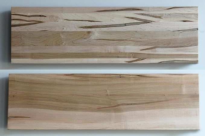 Urban Legacy Deep Floating Shelves | Wormy Maple with Furniture Grade Clear Coat | Low Profile Brackets | Set of 2 (48" x 11" x 2")