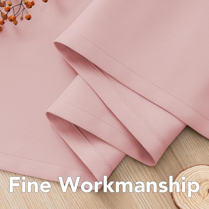 H.VERSAILTEX Blackout Window Curtain Panels Thermal Insulated Room Darkening Solid Grommet Curtains/Drapes for Bedroom Privacy Protection (Set of 2 Panels,52 by 63 Inch Long, Baby Pink)