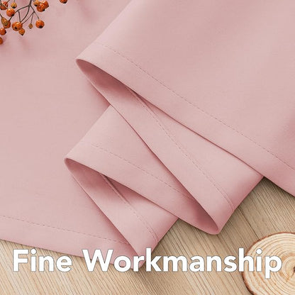 H.VERSAILTEX Blackout Window Curtain Panels Thermal Insulated Room Darkening Solid Grommet Curtains/Drapes for Bedroom Privacy Protection (Set of 2 Panels,52 by 63 Inch Long, Baby Pink)