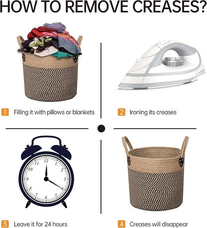 Jute Rope Basket - 10"x10" Woven Plant Pot Holder with Handles, Boho Indoor/Outdoor Planter Cover, Multifunctional Storage