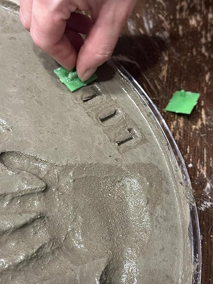 Large DIY Stepping Stone Kit, Handprint Stepping Stone, Mother's Day Gift, Footprint Stepping Stone (12 Inch + Stamp Set)