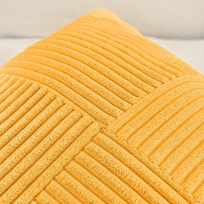 Fancy Homi 2 Packs Gold Yellow Lumbar Decorative Throw Pillow Covers 12x24 Inch for Couch Bed Sofa, Rustic Farmhouse Boho Spring Home Decor, Soft Striped Corduroy Rectangle Accent Cushion Case 30x60cm