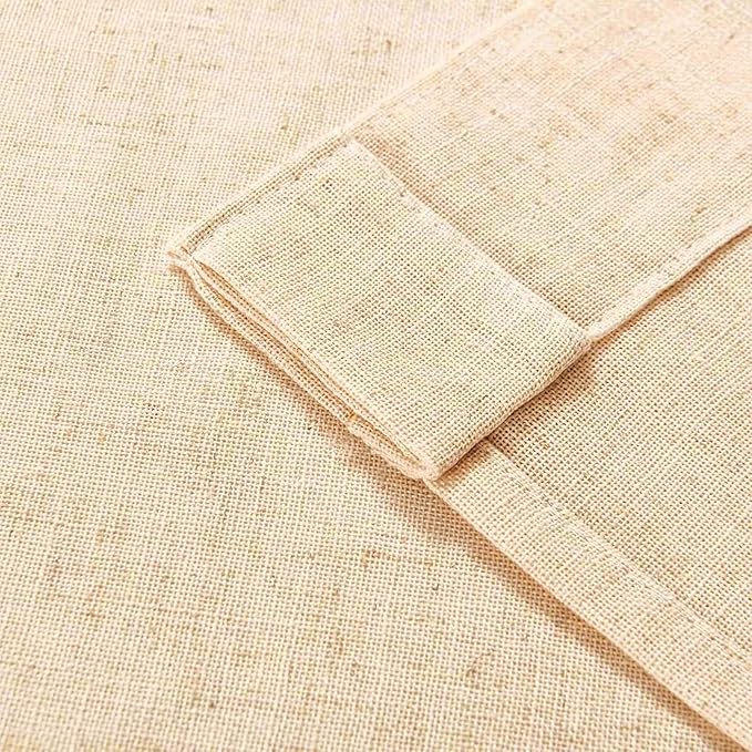 Joydeco Linen Curtains 72 Inch Length 2 Panel Sets,Light Filtering Curtains for Bedroom 52 Inch Wide Living Room Drapes with Back Tabs & Rod Pockets (W52 x L72 Inch, Ecru)
