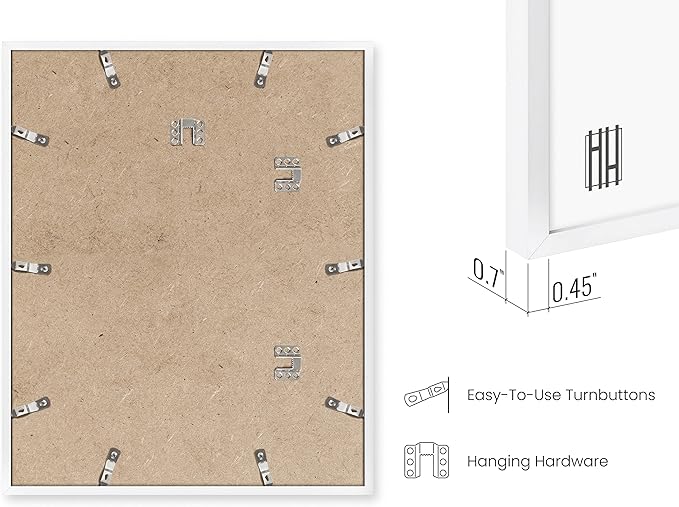 HAUS AND HUES White 16x20 Picture Frame - Modern Aluminum Wall Art Display - Minimalist, Lightweight 16x20 White Frame for Art Prints, Photos, Posters - Ready-to-Hang Vertically & Horizontally