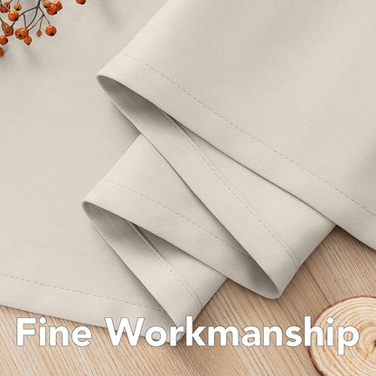 H.VERSAILTEX Room Darkening Curtains for Living Room Light Reducing Thermal Insulated Window Treatment Panels/Drapes Grommet Top 2 Panels (Ivory - 42 x 84 Inches)