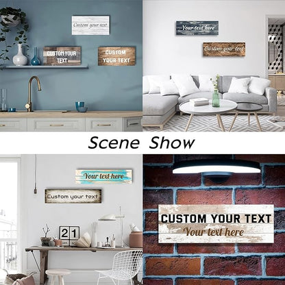 LZIMU Custom Signs for Wall Personalized Canvas Prints Sign with Your Text Customized Family Sign Wall Art for Rustic Farmhouse Home Decor (10"x20")