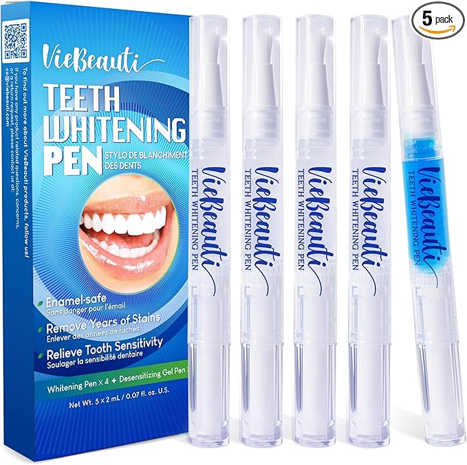 Teeth Whitening Pen Gel Kit: 35% Carbamide Peroxide Gel for Stain Removal - No Sensitivity with Remineralizing Pen for a Brighter Whiter Smile Mint