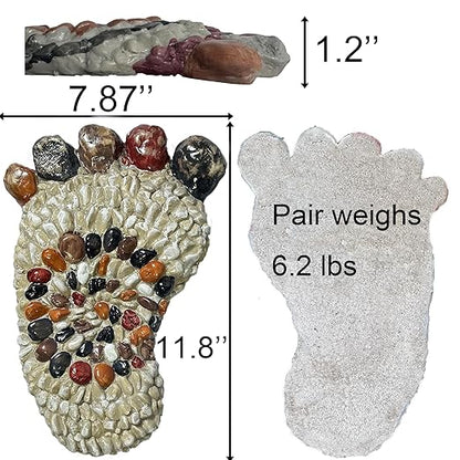 Outdooor Stepping Stones - Decorative Garden Stones for Patio, Deck, Garden or Sidewalk Faux Cobblestone Stepping Stones (Set of 2#B