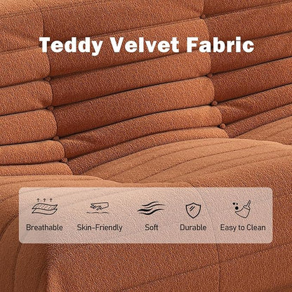 Bean Bag Chair, Oversized Fireside Chair Bean Bag Sofa Large Bean Bag Chair for Adults, 3 Seater Bean Bag Chairs for Teens with High Density Comfortable Foam, Bean Bag for Living Room, Bedroom(Orange)