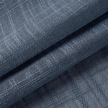 MIUCO Semi Sheer Curtains Poly Linen Textured Solid Grommet Curtains 84 Inches Long for Living Room 2 Panels (2 x 37 Wide x 84" Long) Dusty Blue