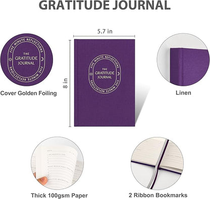And Per Se Gratitude Journal – Five Minutes a Day to Cultivate Mindfulness, Happiness, Positive Vibes, Affirmations & Self-Reflection – Undated Daily Gratitude Journal for Women & Men (Purple)