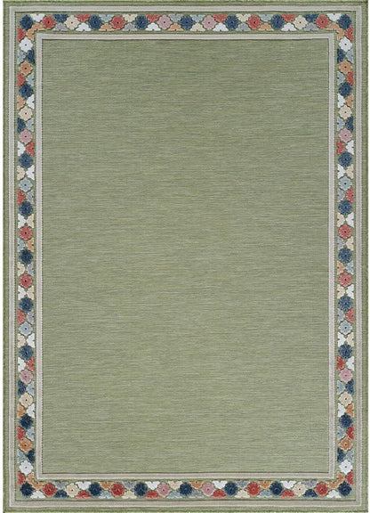 Beverly Rug Outdoor Rug 9x12 Modern Bordered Large Area Rugs for Indoor and Outdoor Patio Easy to Clean Non Shedding Living Room Porch Garden Washable Outside Carpet (9 x 12 Green)