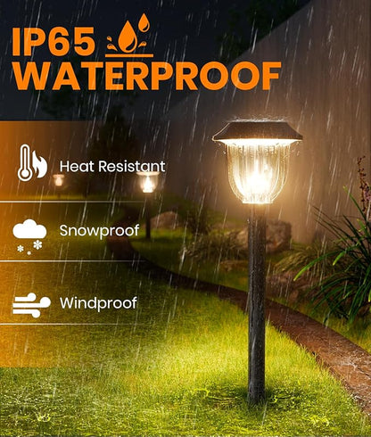 AOSEA Bright 10 Pack Solar Lights Outdoor IP65 Waterproof,LED Solar Lights for Outside,Landscape Lighting,Garden Decorative for Yard,Patio,Landscape,Pathway,Sidewalk,Driveway,Lawn (Warm)