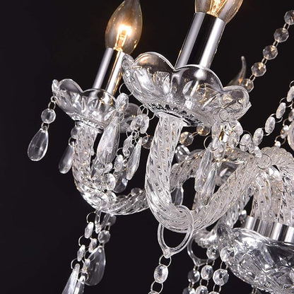 LIUMANG Modern Elegant 10 Lights K9 Crystal Glass Chandelier Pendant Ceiling Lighting European Style for Dining Living Room Bedroom Transparent, 10 E12 Bulbs Required