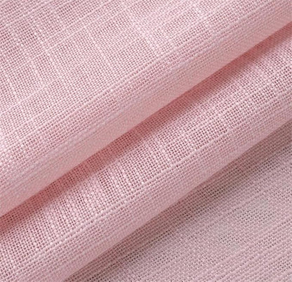 MIUCO Semi Sheer Curtains Poly Linen Textured Solid Grommet Curtains 84 Inches Long for Girls Room 2 Panels (2 x 37 Wide x 84" Long) Pink