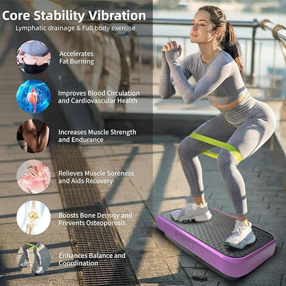 Vibration Plate Fitness Platform Whole Body Exercise Machine with 120 Speed Levels, Lymphatic Drainage, Fat Burning, and Weight Loss, Perfect for Women, Men, and Home Gym Exercise