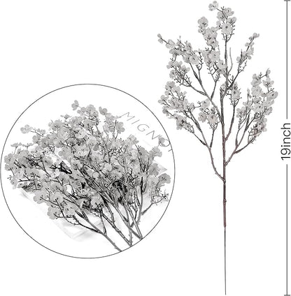 Sggvecsy 15 Pcs Babys Breath Artificial Flowers Gypsophila Bouquets Bulk Real Touch Fake Silk Flowers for Home DIY Floral Arrangement Table Centerpiece Fall Thanksgiving Autumn Decoration (Grey)