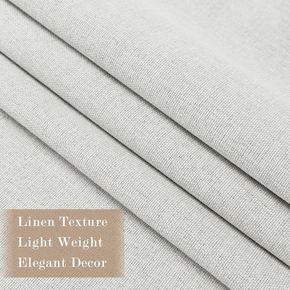 Full Blackout Privacy Curtains, 240 Inch Extra Wide Linen Blend Drapes, Pinch Pleat Window Drapery for Room Divider Storage/Space Room Separation, 1 Panel, W 240" x L 102", Greyish White