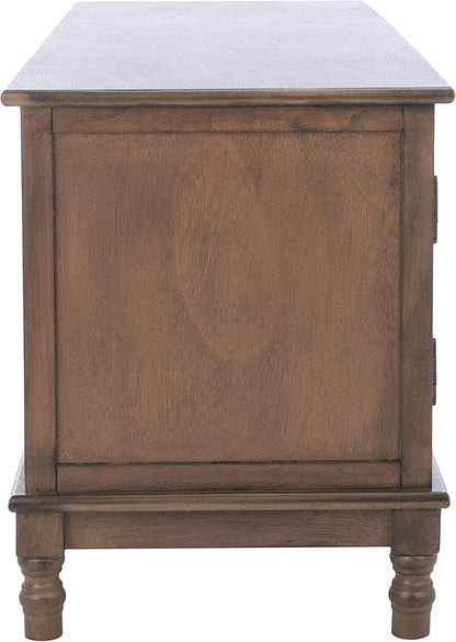 SAFAVIEH Magnolia TV Stand for up to 55" Flatscreen – Brown, 2 Doors with Interior Storage, 2 Open Shelves, Entertainment Media Console (MED5702C)