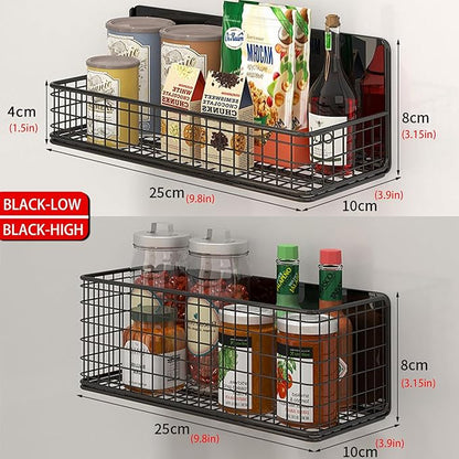 Magnetic Basket Magnetic Fridge Organizer Magnetic Pencil Holder Whiteboard Accessories Home Kitchen Organization (White-High)