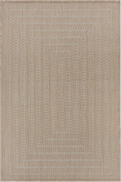 Adiva Rugs Outdoor Indoor Area Rug, Weather Resistant, Easy to Clean, Stain Resistant Floor Mat for Dining Room, Backyard, Deck, Patio (Natural Beige, 2'6" x 7')
