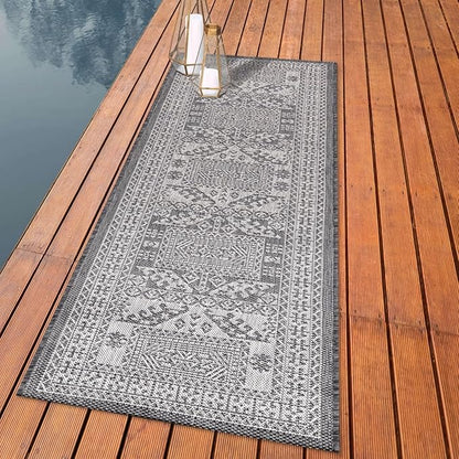 Keen Home Design Terrace Outdoor Runner Rug - 2x6 Washable Indoor/Outdoor Rug for Patio, Kitchen, Balcony, Beach, Garden, Deck and Porch, Size: 2'2"x5'7"