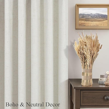 Short Black Out Curtains 54 Inch Long for Bedroom Small Window 2 Panel Back Tab Pocket Lightweight Blackout Insulating Noise Reducing Cooling Curtain for Summer Heat Winter Dining Room Darkening Cream