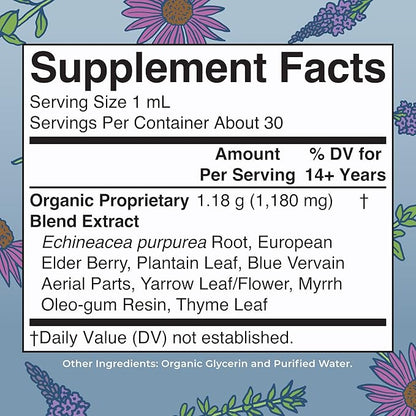 MaryRuth Organics Lymphatic Support Drops | USDA Organic Lymphatic Cleanse Immune Support Supplement| Lymphatic Support with Echinacea & Elderberry | Blue Vervain | Vegan | Non-GMO | 30 Servings