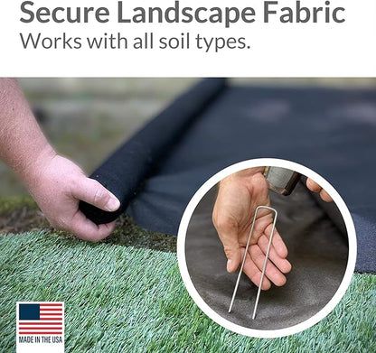 Pinnacle Mercantile USA Made 450 Pack Garden Landscape Staples Weed Barrier Fabric Stakes Galvanized 6 inch Pins Anti Rust Sod Staple 11 Gauge Steel